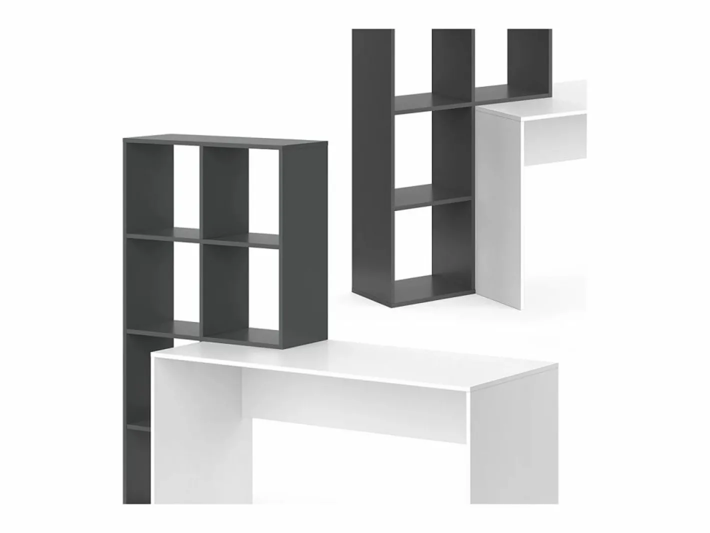Escritorio blanco/antracita 166.8x59x143 mara^Vicco Online