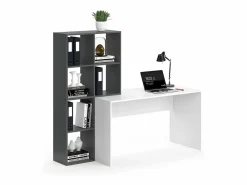 Escritorio blanco/antracita 166.8x59x143 mara^Vicco Online