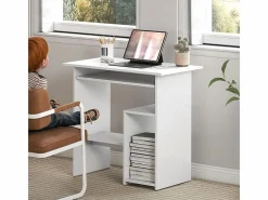 Mesa Gaming|Escritorio compacto con estante para teclado y almacenaje abierto, panel de melamina, , resistente y funcional (80x45x75cm)
