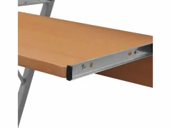 Clicnbuy Mesa De Ordenador|Escritorio compacto de ordenador con bandeja de teclado marrón