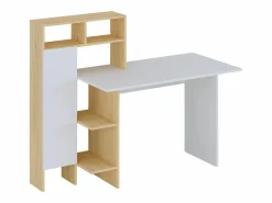 Escritorio con 1 armario y 4 estantes blanco y natural - MONTOLANIA^Vente-unique Sale