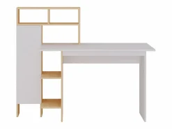 Escritorio con 1 armario y 4 estantes blanco y natural - MONTOLANIA^Vente-unique Sale