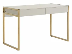Vente-unique Escritorio con 2 cajones en MDF y metal en color y dorado - MASON de Pascal Morabito Beige Clearance