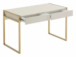 Vente-unique Escritorio con 2 cajones en MDF y metal en color y dorado - MASON de Pascal Morabito Beige Clearance