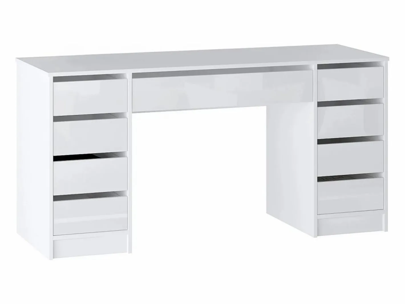 Vente-unique Escritorio con 9 cajones en color brillante - JENEMI Blanco Clearance