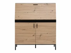 Vente-unique Escritorio con 2 puertas de MDF natural y negro - MALEDA Color natural claro Sale