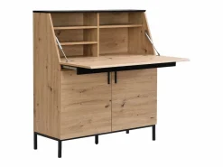 Vente-unique Escritorio con 2 puertas de MDF natural y negro - MALEDA Color natural claro Sale