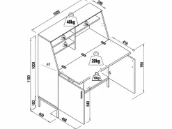 Vente-unique Escritorio con 2 puertas de MDF natural y negro - MALEDA Color natural claro Sale