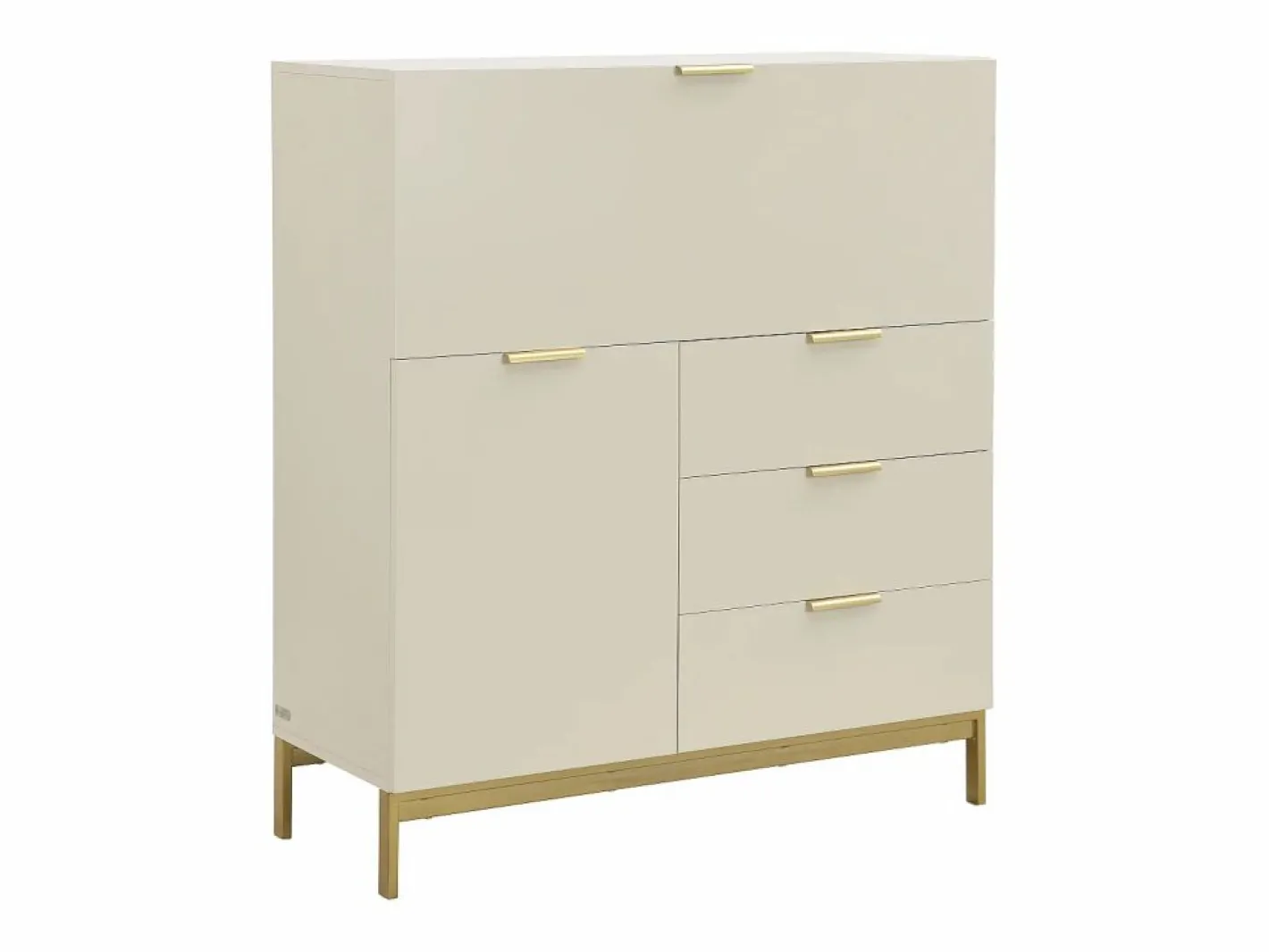 Escritorio con 2 puertas y 3 cajones en MDF y metal color - ERWIN^Vente-unique Online