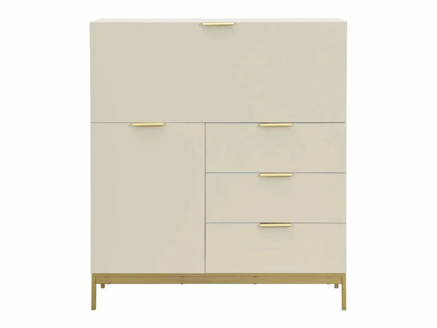 Escritorio con 2 puertas y 3 cajones en MDF y metal color - ERWIN^Vente-unique Online
