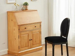 Vente-unique Escritorio con almacenaje - Estilo rústico - Pino y MDF - Natural - CLEORE Color natural claro Best