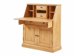 Vente-unique Escritorio con almacenaje - Estilo rústico - Pino y MDF - Natural - CLEORE Color natural claro Best