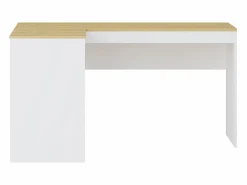 Vente-unique Escritorio con almacenamiento en color blanco y natural - RIDOVA Color natural claro / Blanco Clearance