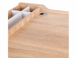 Escritorio con cajón y estantes, MDF y metal, estilo industrial, madera natural (100x55x81cm)^ Sale