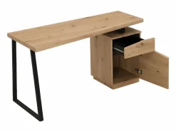 Escritorio con compartimentos 1 cajón y 1 puerta MDF roble y acero negro GOTAMA^Vente-unique Online