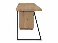 Escritorio con compartimentos 1 cajón y 1 puerta MDF roble y acero negro GOTAMA^Vente-unique Online