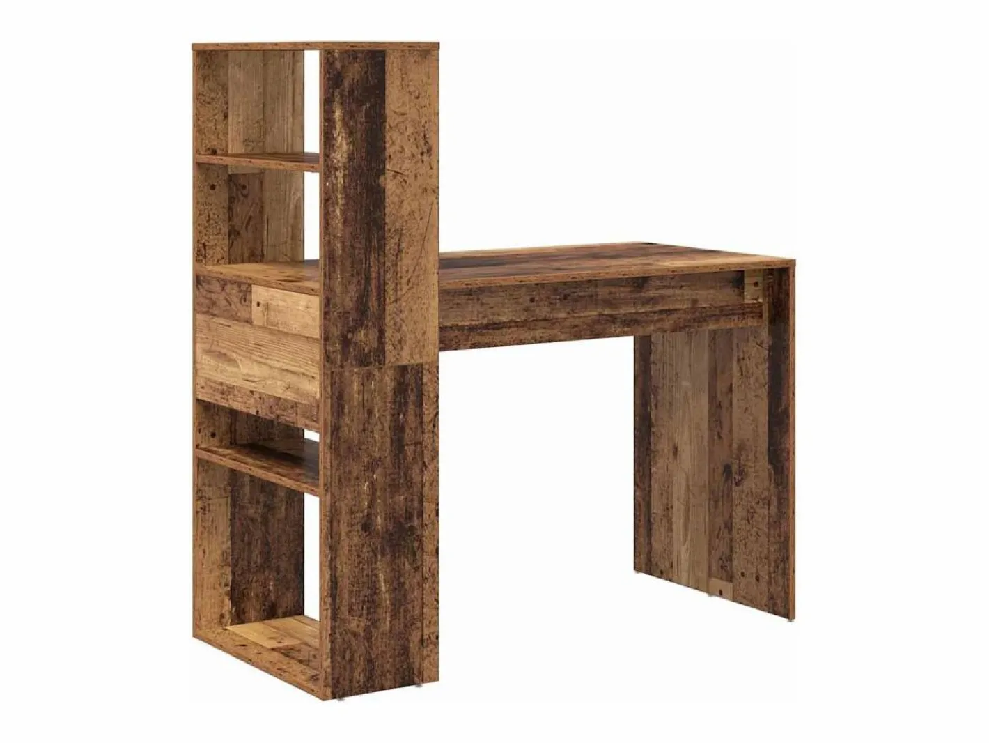 Escritorio con estante Madera envejecida 113 x 54 x 120 cm^vidaxl Online