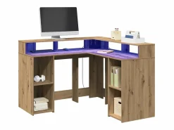 Escritorio Rinconero|Escritorio con luces LED fabricado artesanalmente en madera de roble.