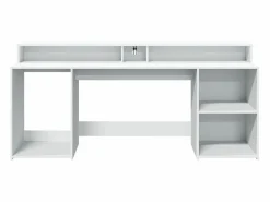 Clicnbuy Escritorio con luz LED madera ingeniería 200x55x91 cm Blanco Sale