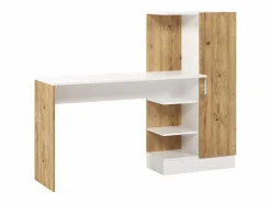 Escritorio con mueble de almacenaje en color natural y blanco - MILARIA^Vente-unique Best
