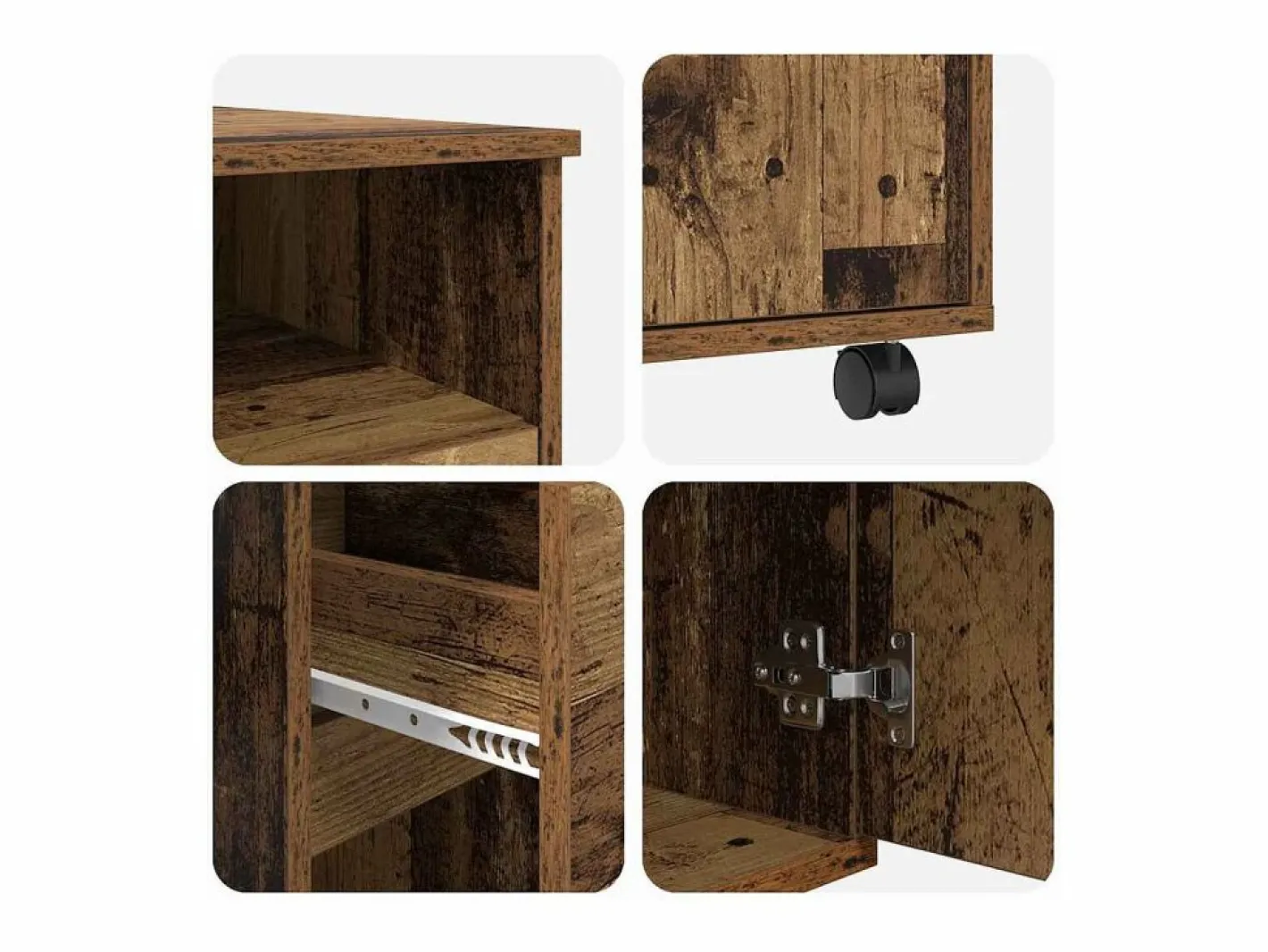 Escritorio con Ruedas con cajón Madera Vieja 91 x 50 x 77 cm^Clicnbuy New
