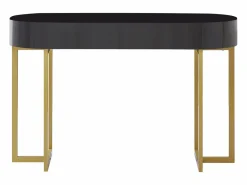 Vente-unique Escritorio consola 1 cajón MDF lacado y metal y dorado - TORELI de Pascal Morabito Negro Outlet