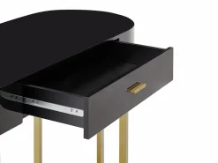 Vente-unique Escritorio consola 1 cajón MDF lacado y metal y dorado - TORELI de Pascal Morabito Negro Outlet