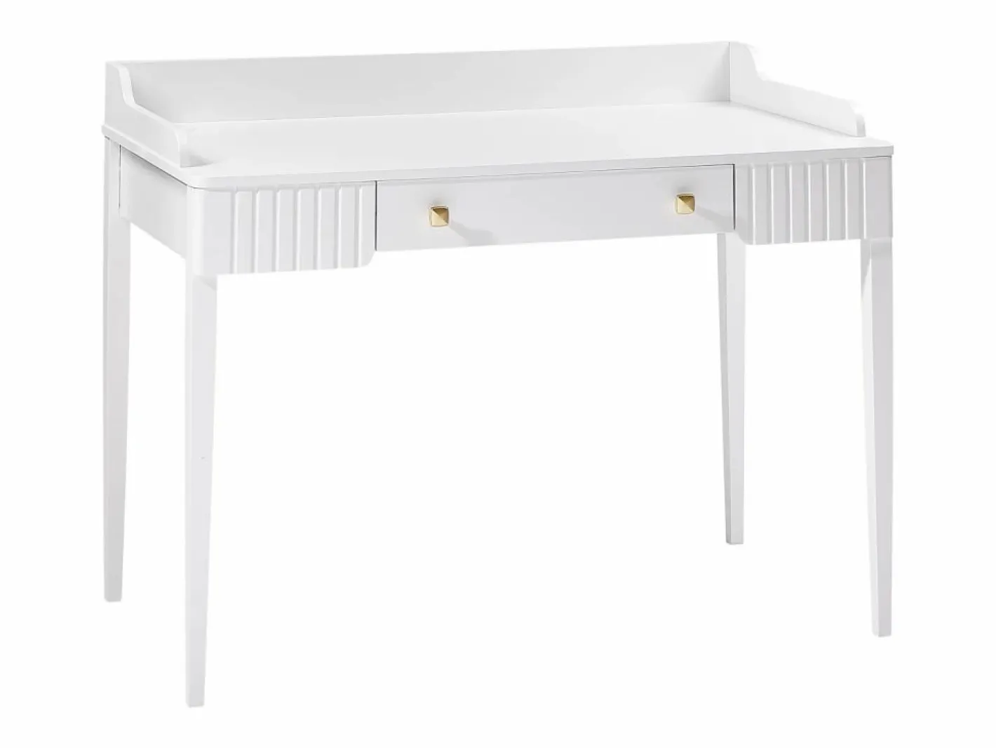 Vente-unique Escritorio consola con 1 cajón en MDF mate - RENEVI by Pascal Morabito Blanco Best
