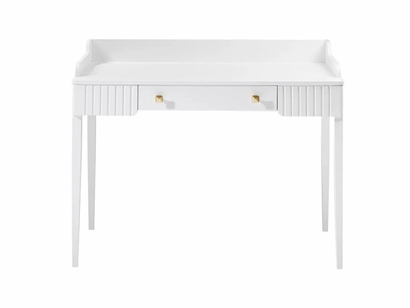 Vente-unique Escritorio consola con 1 cajón en MDF mate - RENEVI by Pascal Morabito Blanco Best