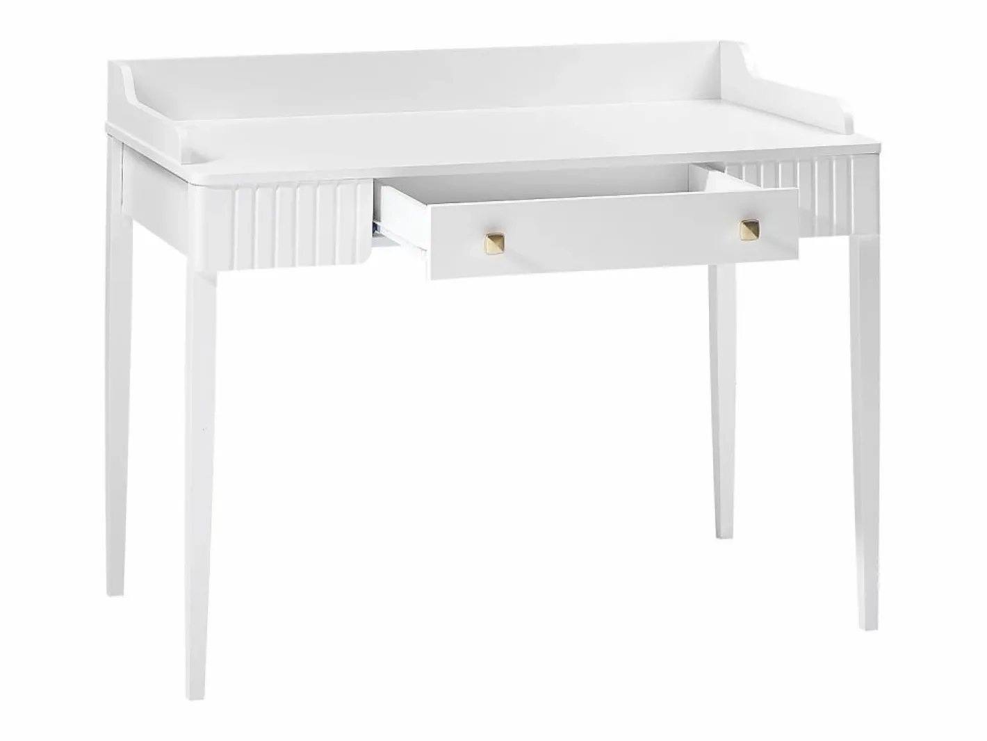Vente-unique Escritorio consola con 1 cajón en MDF mate - RENEVI by Pascal Morabito Blanco Best