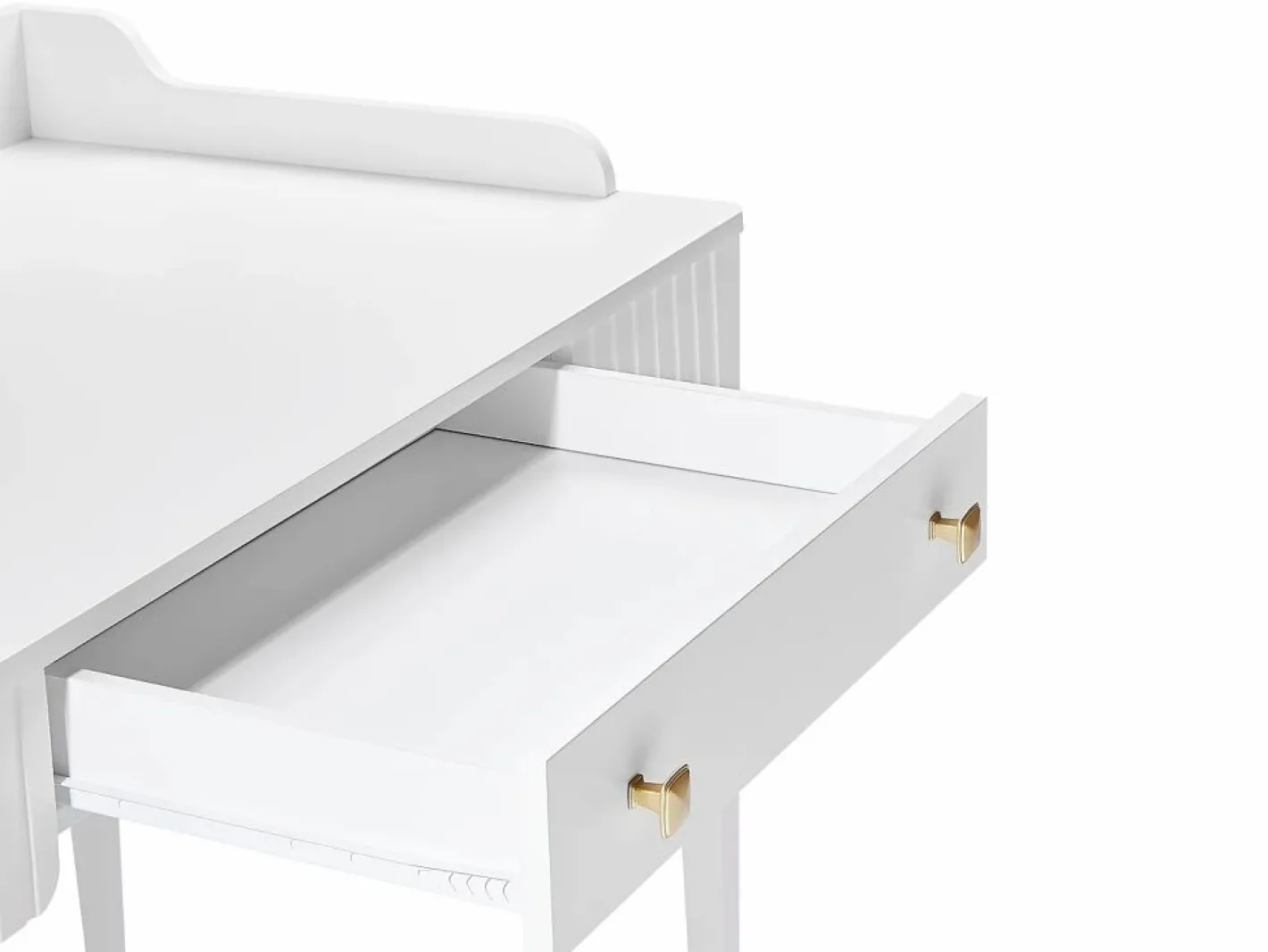 Vente-unique Escritorio consola con 1 cajón en MDF mate - RENEVI by Pascal Morabito Blanco Best