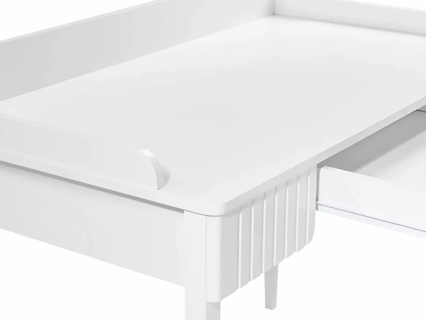 Vente-unique Escritorio consola con 1 cajón en MDF mate - RENEVI by Pascal Morabito Blanco Best