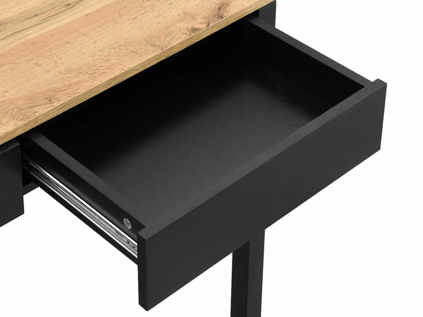 Escritorio consola extensible con 2 cajones en color negro y natural - LOAVIA^Vente-unique Clearance