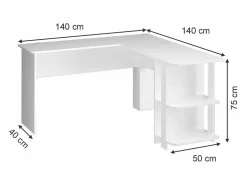 Vicco Escritorio Rinconero|Escritorio Tradicional|Escritorio de esquina 140x140x75 nikita