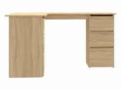 vidaxl Escritorio de esquina contrachapada color roble 145x100x76cm Color natural claro Sale