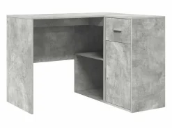 Clicnbuy Escritorio de Esquina con cajón Concreto 102 x 50 x 75 cm Gris