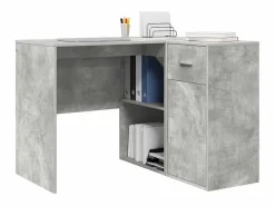 Clicnbuy Escritorio de Esquina con cajón Concreto 102 x 50 x 75 cm Gris