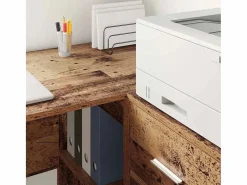 vidaxl Escritorio Rinconero|Escritorio de Esquina con cajón Madera vieja 102 x 88 x 75 cm