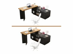 Escritorio Secreter|Escritorio de esquina con caseta para mascotas integrada – 120x50 cm, MDF, flexible, diseño en L o lineal, y roble (120x50x72 cm)