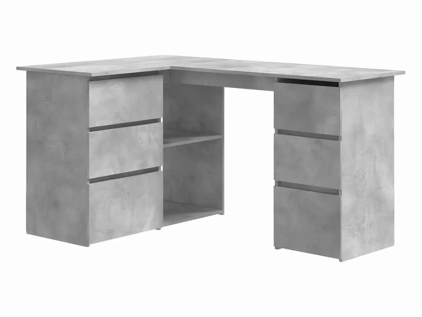 Escritorio de esquina contrachapada hormigón 145x100x76 cm^Clicnbuy Discount