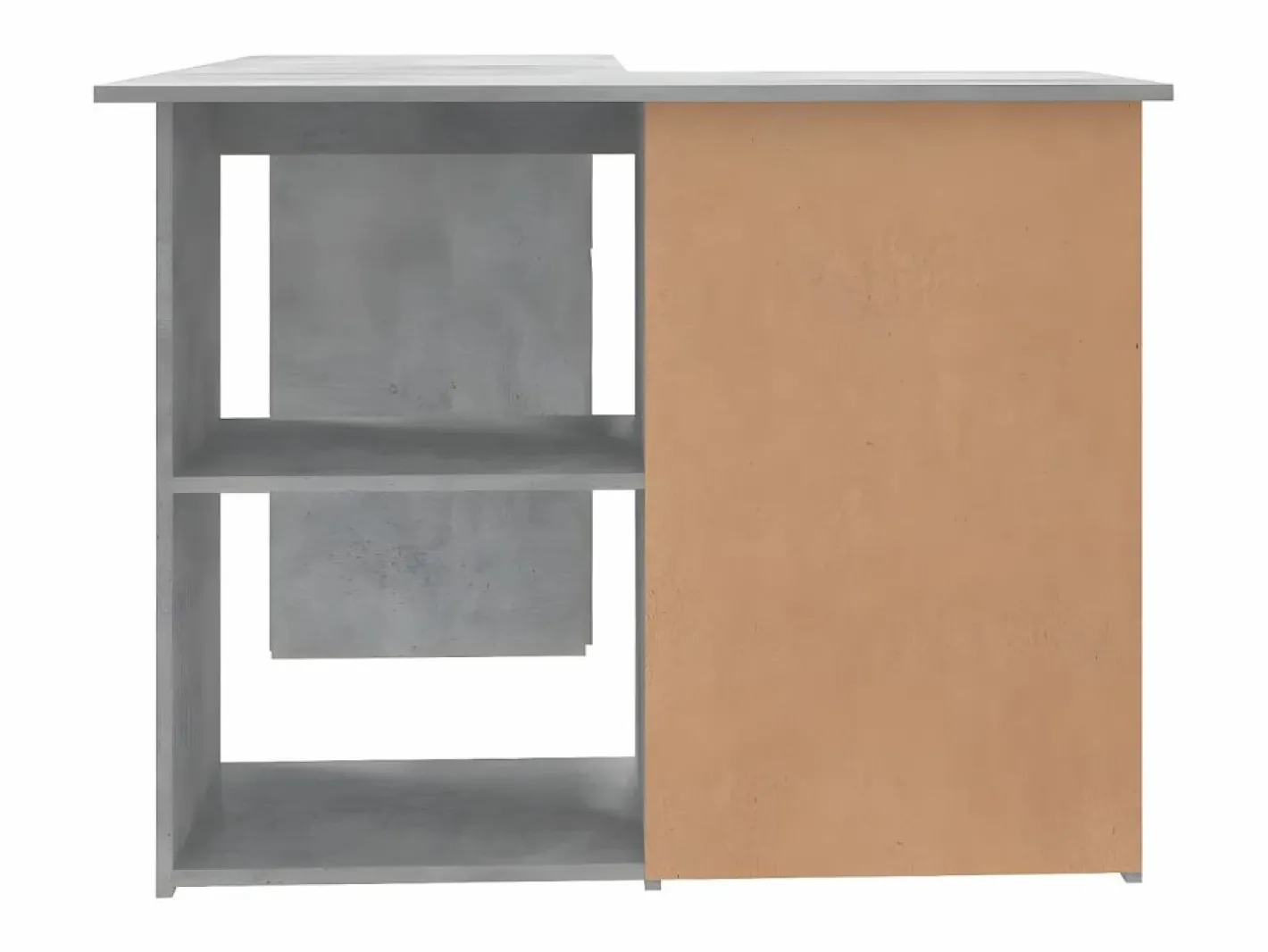 Escritorio de esquina contrachapada hormigón 145x100x76 cm^Clicnbuy Discount