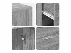Clicnbuy Escritorio de Esquina con cajón sonoma 102 x 50 x 75 cm Gris Sale
