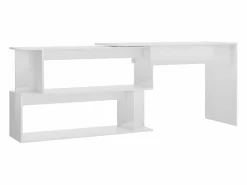 Clicnbuy Escritorio Rinconero|Escritorio de esquina contrachapada brillo 200x50x76 cm
