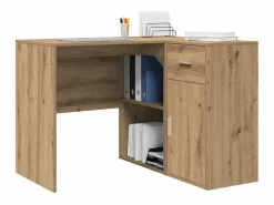Clicnbuy Escritorio Rinconero|Escritorio de Esquina con cajón Roble artisan 102 x 50 x 75 cm