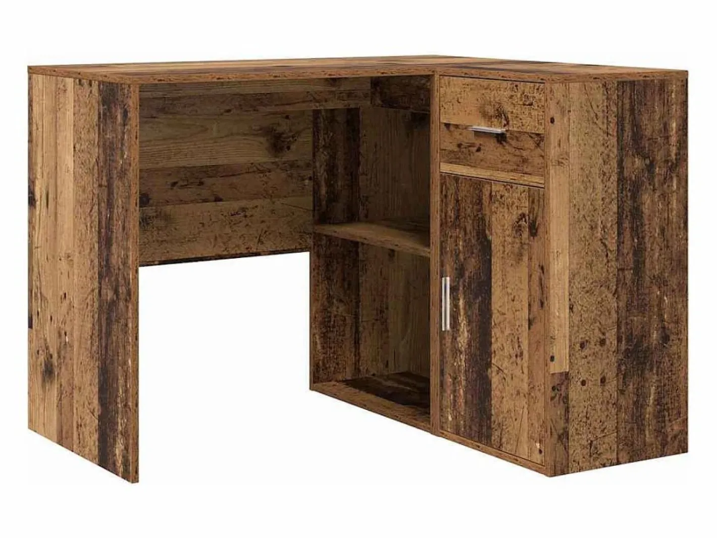 Clicnbuy Escritorio Rinconero|Escritorio de Esquina con cajón Madera vieja 102 x 50 x 75 cm