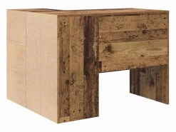 Clicnbuy Escritorio Rinconero|Escritorio de Esquina con cajón Madera vieja 102 x 50 x 75 cm