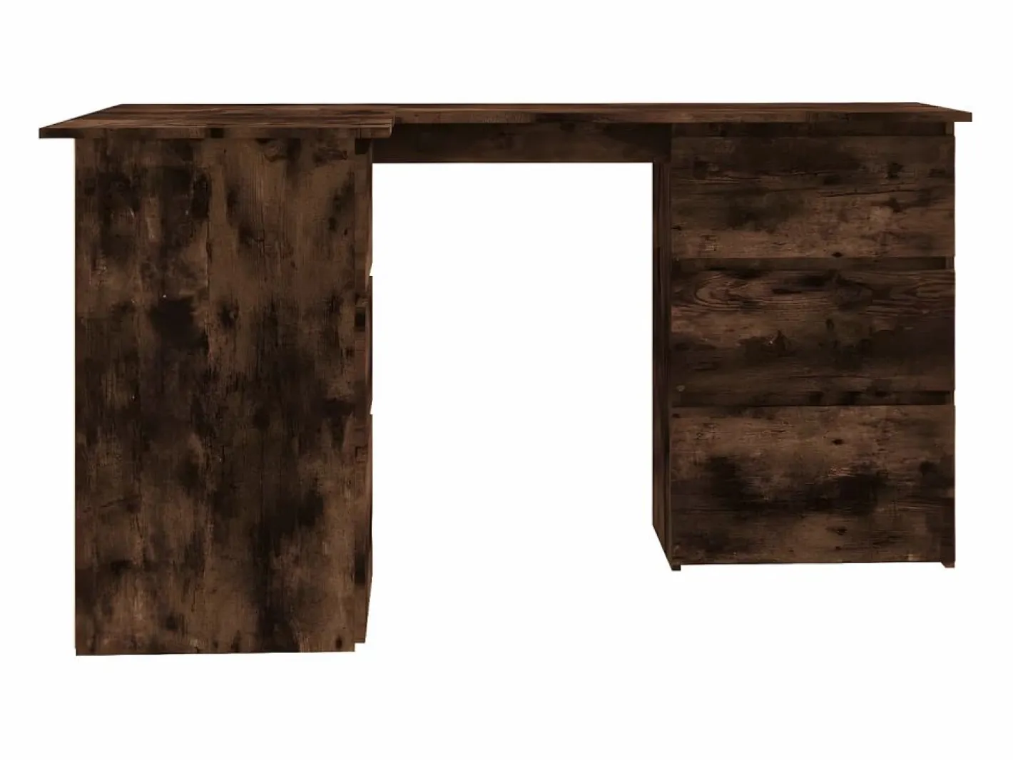Clicnbuy Escritorio Rinconero|Escritorio de esquina contrachapada roble ahumado 145x100x76cm