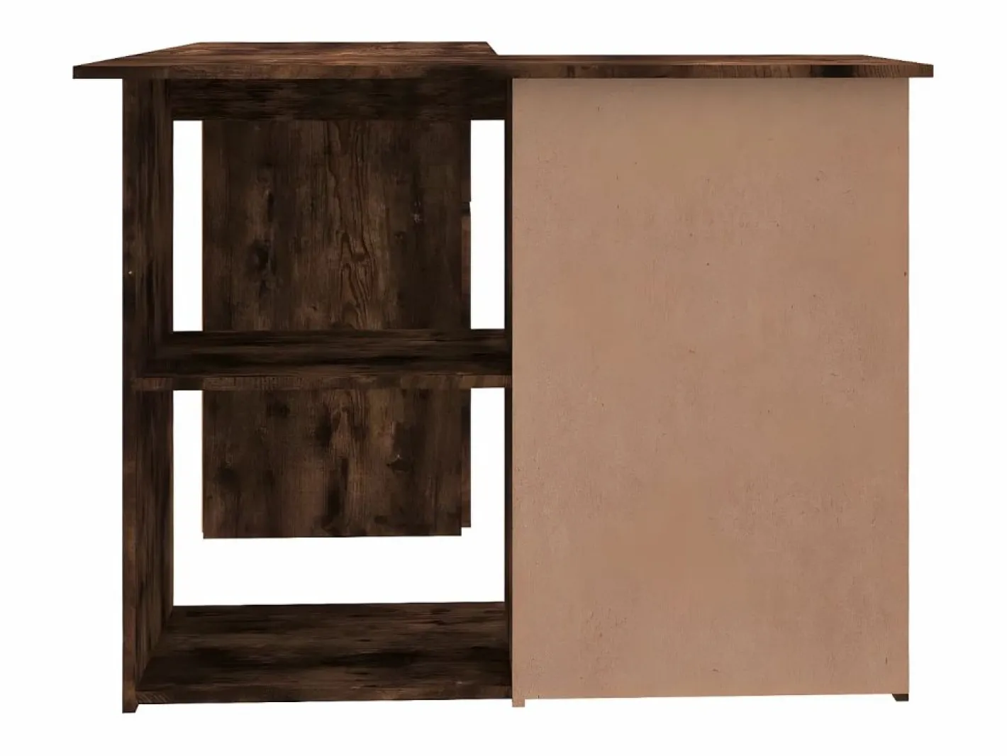 Clicnbuy Escritorio Rinconero|Escritorio de esquina contrachapada roble ahumado 145x100x76cm