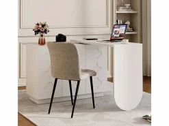 DripeX Escritorio de esquina extensible - con 3 puertas en MDF - función giratoria - - 110x40x75cm Blanco Hot