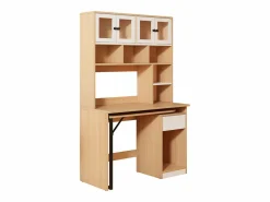 Hauss Spole Escritorio de esquina extensible con tablero giratorio, gran espacio de almacenamiento integrado, en MDF natural claro - 110x55x180cm Color natural claro Hot